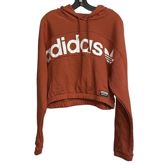 Adidas Hoodie Cropped Graphic Spellout Active Athleasure Womens‎ XL New - Picture 1 of 10